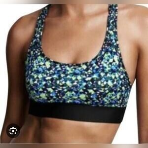Nwt Victoria Sport Women's The Player Abstract Print Racerback Sports Bra Size L